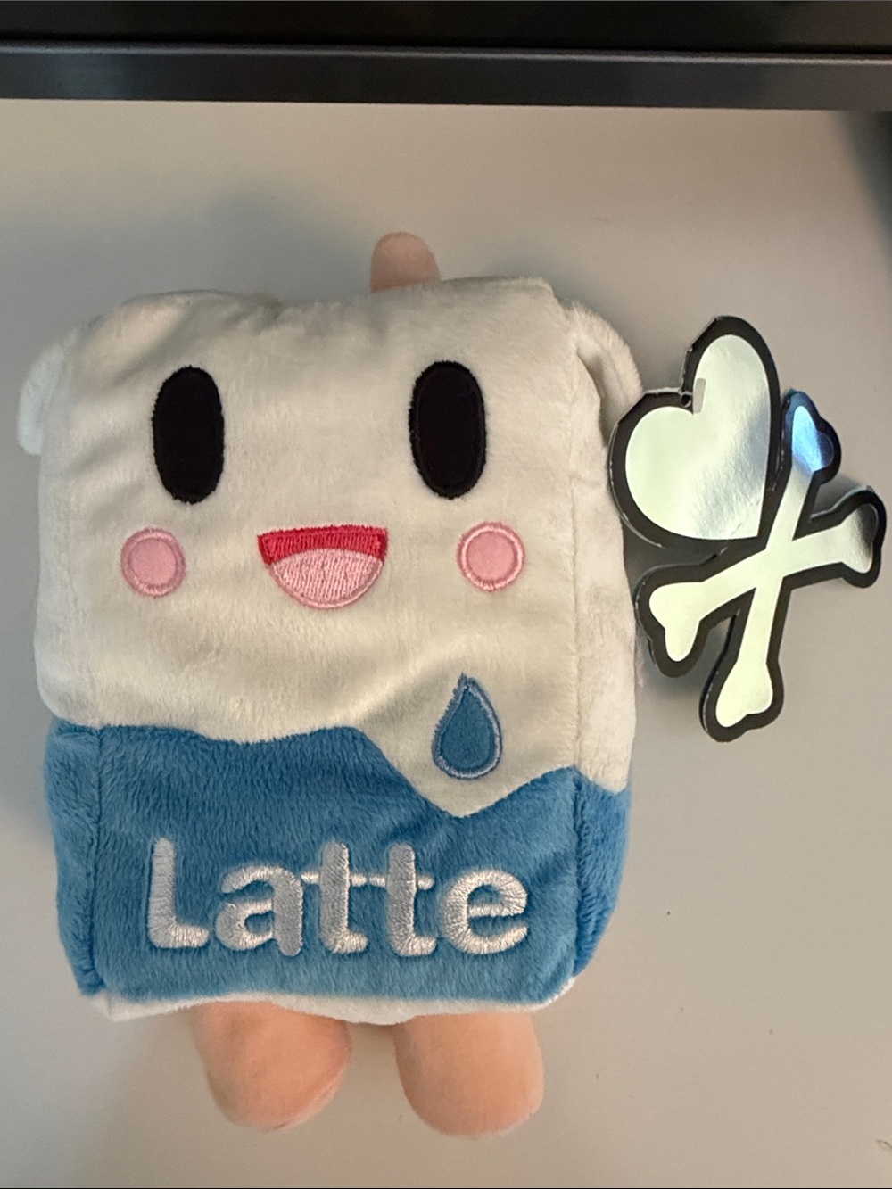 tokidoki Latte Plush Toy in White, Blue, Pink, Black